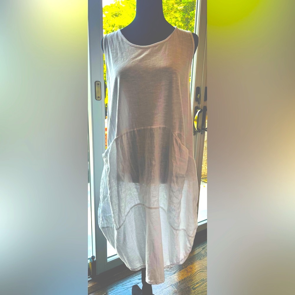 Linen & cotton beach dress.